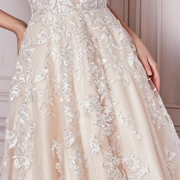 COPY - Beaded champagne formal evening ball gown - Picture 3 of 7